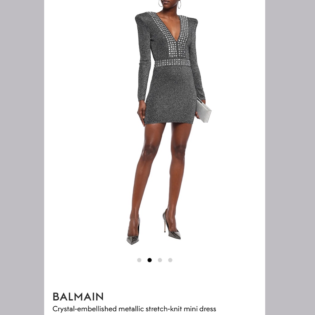 knee length dresses for ladies Balmain - Dark Blue Long Sleeve Sequin Dress